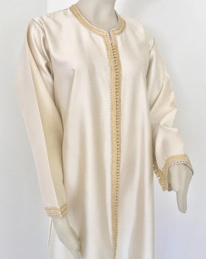 Moroccan Elegant Luxury Dupiono Silk Caftan Gown Maxi Dress