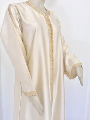 Moroccan Elegant Luxury Dupiono Silk Caftan Gown Maxi Dress