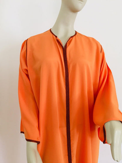 Moroccan Orange Kaftan Maxi Dress Caftan Size Large