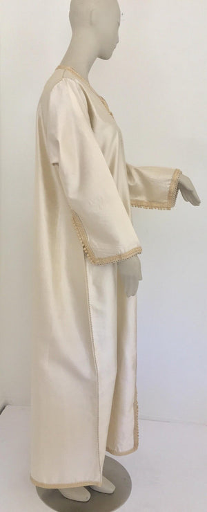 Moroccan Elegant Luxury Dupiono Silk Caftan Gown Maxi Dress