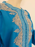 Moroccan Kaftan in Turquoise Blue and Silver