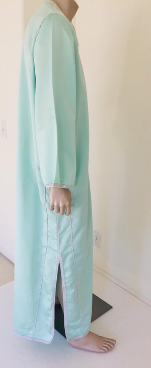 Moorish Turquoise Blue 1970s Maxi Dress Caftan