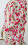 1970 Moroccan Caftan Metallic Pink Floral Silk Kaftan