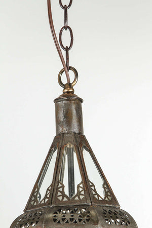 Vintage Moorish Clear Glass Hanging Lantern