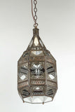 Vintage Moorish Clear Glass Hanging Lantern