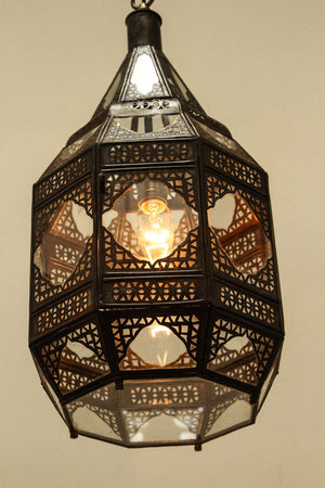 Vintage Moorish Clear Glass Lantern