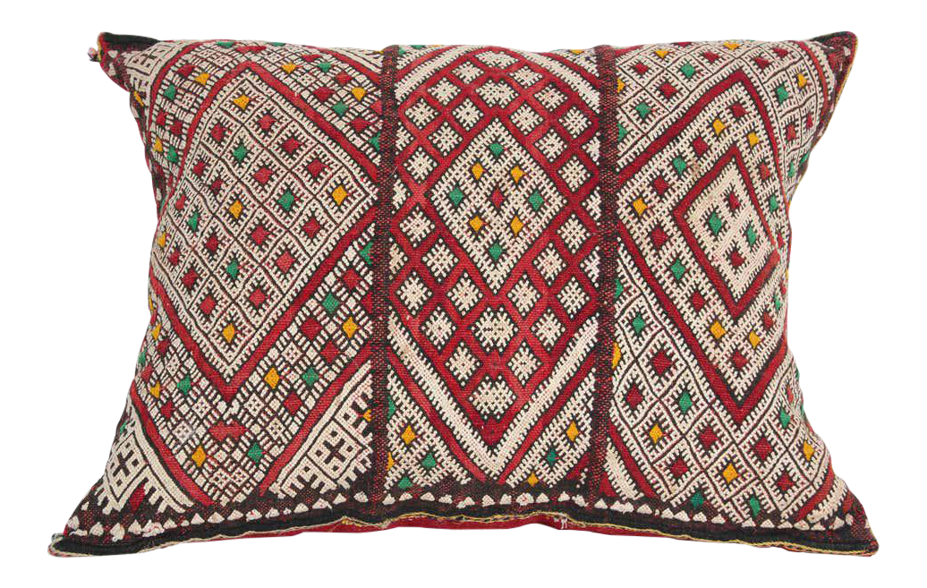 Moroccan Handwoven Tribal Berber Kilim Throw Pillow