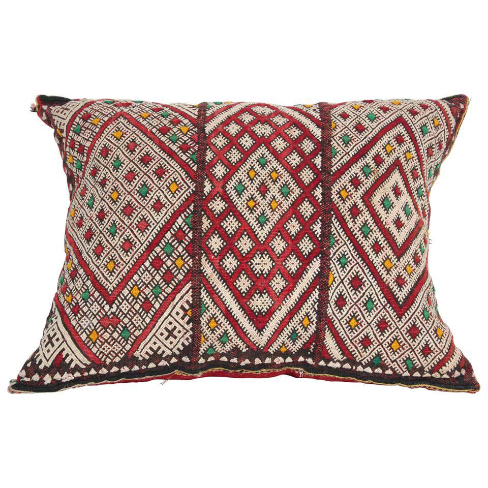 Moroccan Handwoven Tribal Berber Kilim Throw Pillow