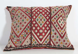 Moroccan Handwoven Tribal Berber Kilim Throw Pillow