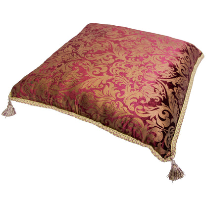 Oversized Moroccan Square Plum and Gold Color Floor Seat Arabian Pillow Boho
