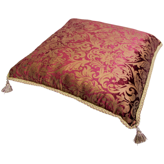 Oversized Moroccan Square Plum and Gold Color Floor Seat Arabian Pillow Boho