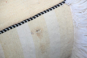 Moroccan Floor Pillow Bohemian Pouf with Silver Sequins and Long Fringes