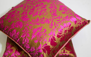 Moroccan Oversized Pink and Gold Floor Pillow Cushion