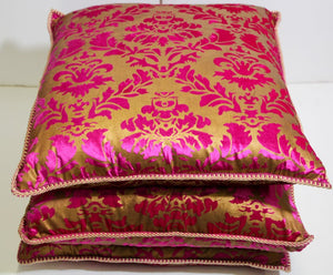 Moroccan Oversized Pink and Gold Floor Pillow Cushion