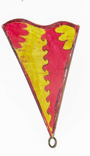 Parchment African Art Wall Sconce in Red and Yellow