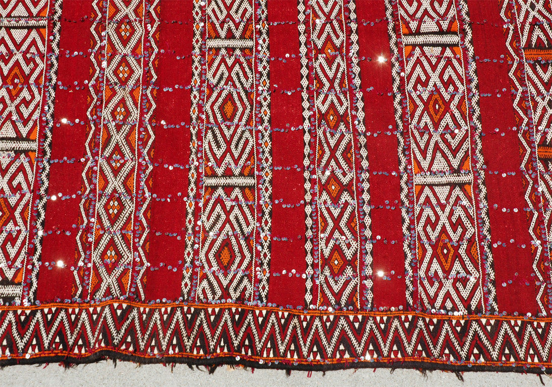 Moroccan Tribal Wedding Rug with Sequins North Africa