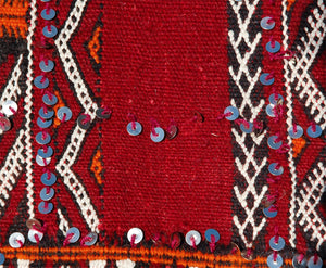 Moroccan Tribal Red Rug With Sequins