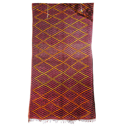 1960s Large Moroccan Berber Tribal Wool Rug in Purple, Orange and Black