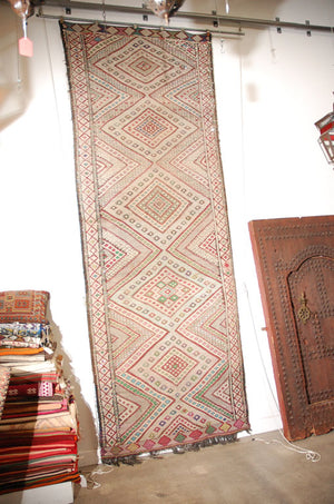 Vintage Zaiane Moroccan Tribal Runner Rug, circa 1960