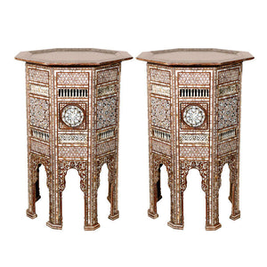 19th Century Moorish Ottoman Mosaic Syrian work Pedestal