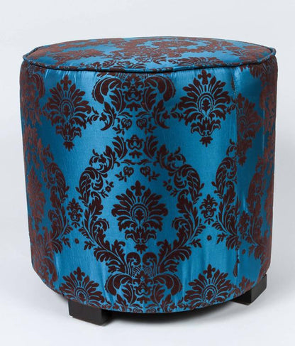 Pair of Moroccan Style Round Upholstered Pouf Stools, American, 1980
