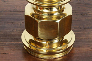 Pair of Polished Gold Brass Table Lamps