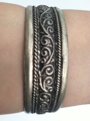 Nomadic Moroccan Vintage Ethnic Silver Bracelet