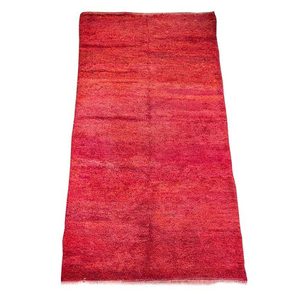 Moroccan Shaggy Wool Rug by Berber Tribes, Red High Pile, Vintage 1980
