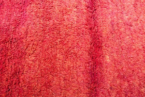 Moroccan Red Shaggy High Pile Wool Tribal Rug "Bed of Red Roses"
