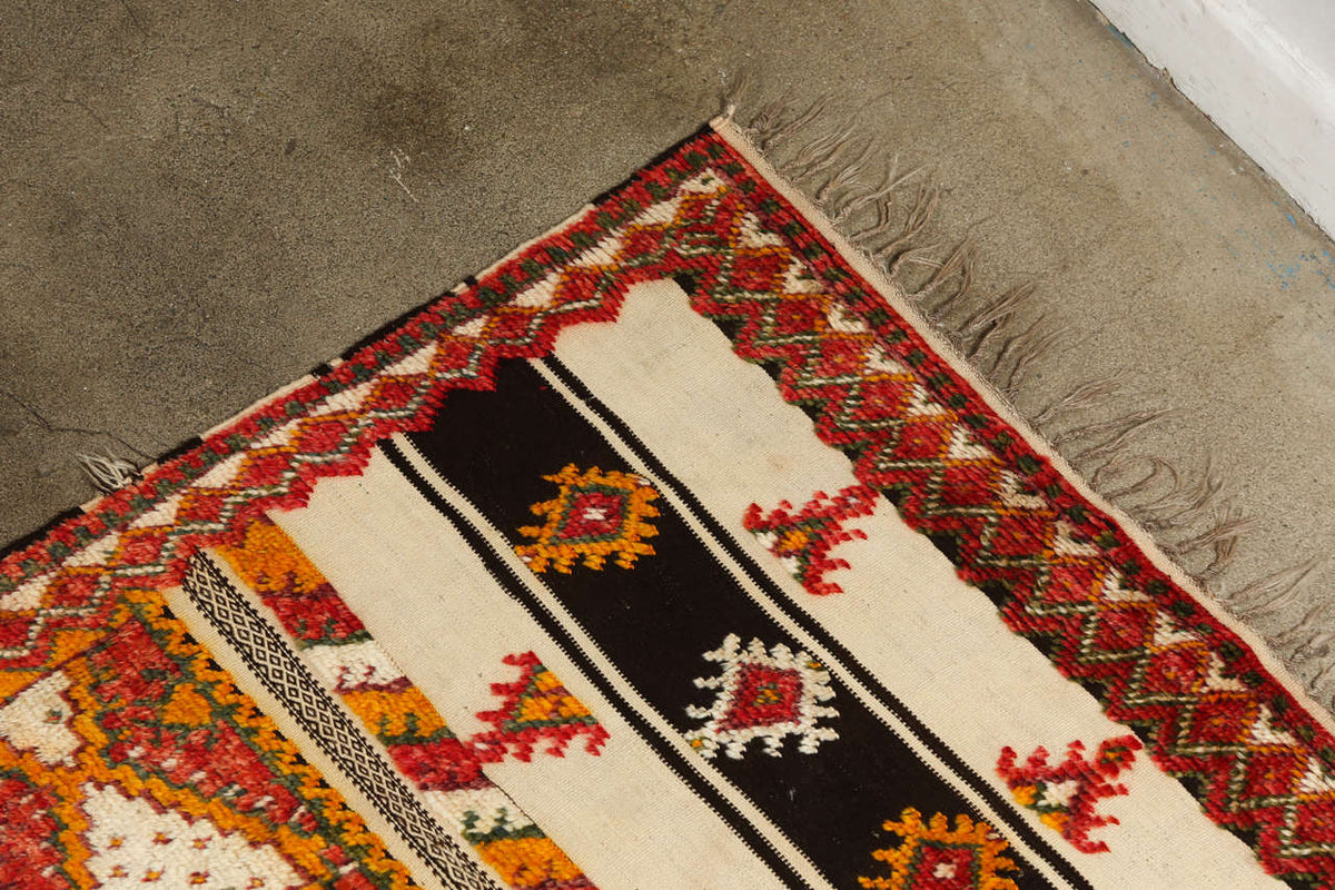 Vintage Moroccan Glaoua Berber Tribal Wool Rug, High Atlas, 20th Century