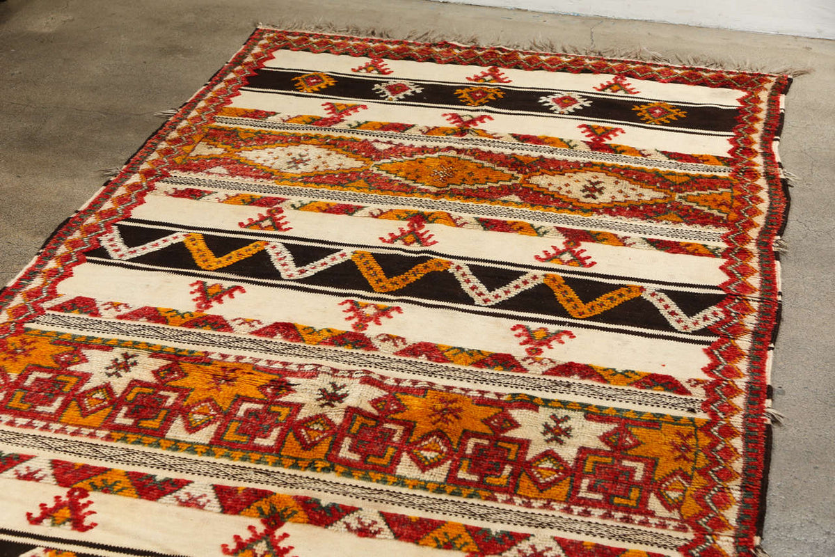Vintage Moroccan Glaoua Berber Tribal Wool Rug, High Atlas, 20th Century