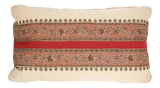 Silk Lumbar Pillow Embellished with Beads, India