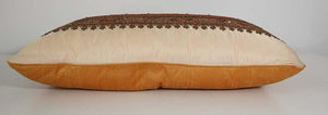 Silk Lumbar Pillow Embellished with Beads, India