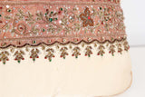 Silk Lumbar Pillow Embellished with Beads, India