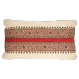 Silk Lumbar Pillow Embellished with Beads, India