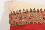 Silk Lumbar Pillow Embellished with Beads, India
