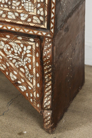 Antique Syrian Mother of Pearl Inlay Wedding Trunk