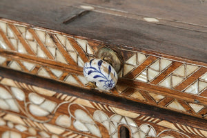 Antique Syrian Mother of Pearl Inlay Wedding Trunk