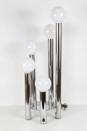 Hexagonal Chrome Tower Lamps