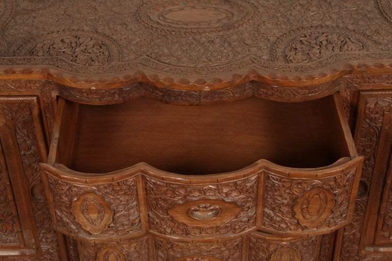 Asian Finely Hand Carved Sideboard from Java, Indonesia