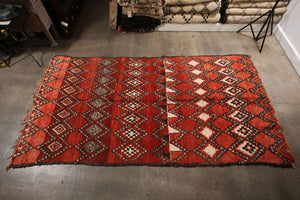 Vintage Moroccan Red Tribal Rug