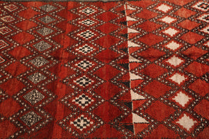 Vintage Moroccan Red Tribal Rug