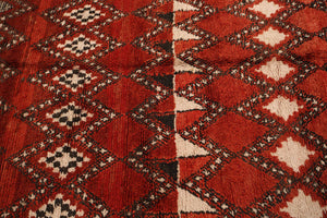 Vintage Moroccan Red Tribal Rug