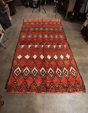 Vintage Moroccan Red Tribal Rug