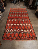Vintage Moroccan Red Tribal Rug