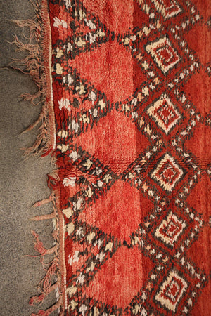 Vintage Moroccan Red Tribal Rug