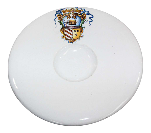Vintage Stoneware Talavera White underglaze Large Bowl with Blazon Spain