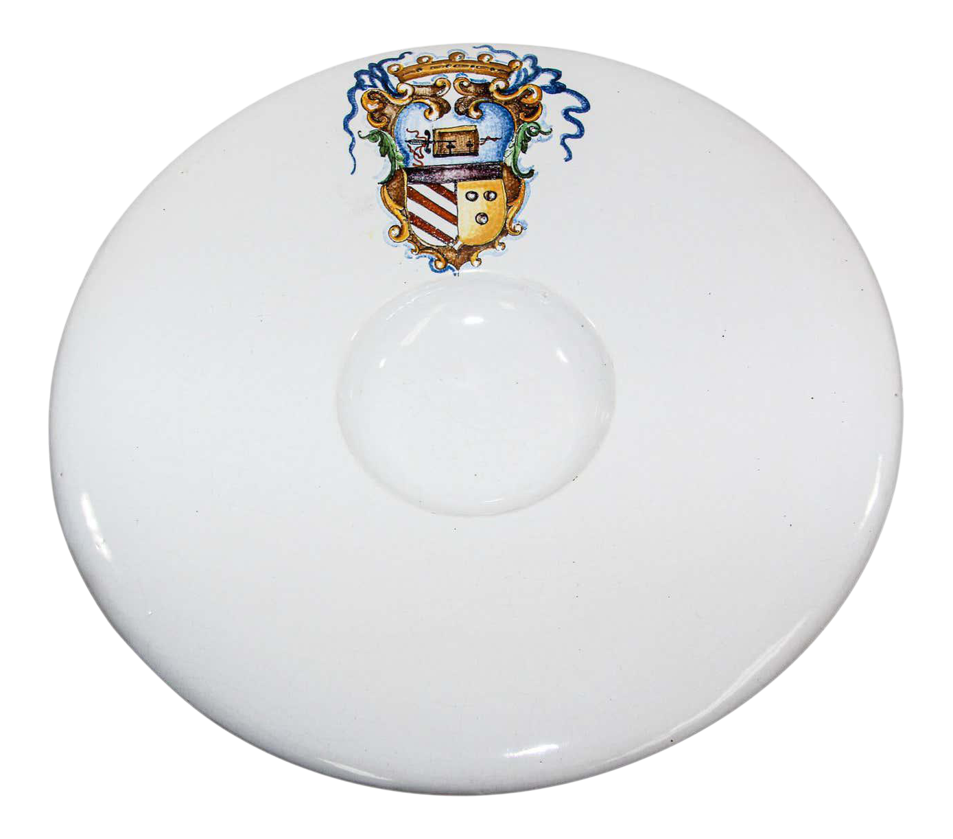 Vintage Stoneware Talavera White underglaze Large Bowl with Blazon Spain