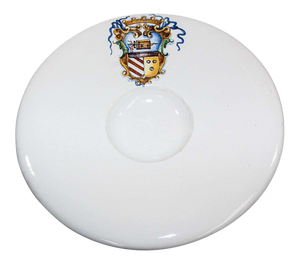 Vintage Stoneware Talavera White underglaze Large Bowl with Blazon Spain