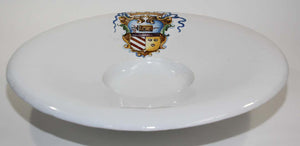 Vintage Stoneware Talavera White underglaze Large Bowl with Blazon Spain